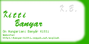 kitti banyar business card